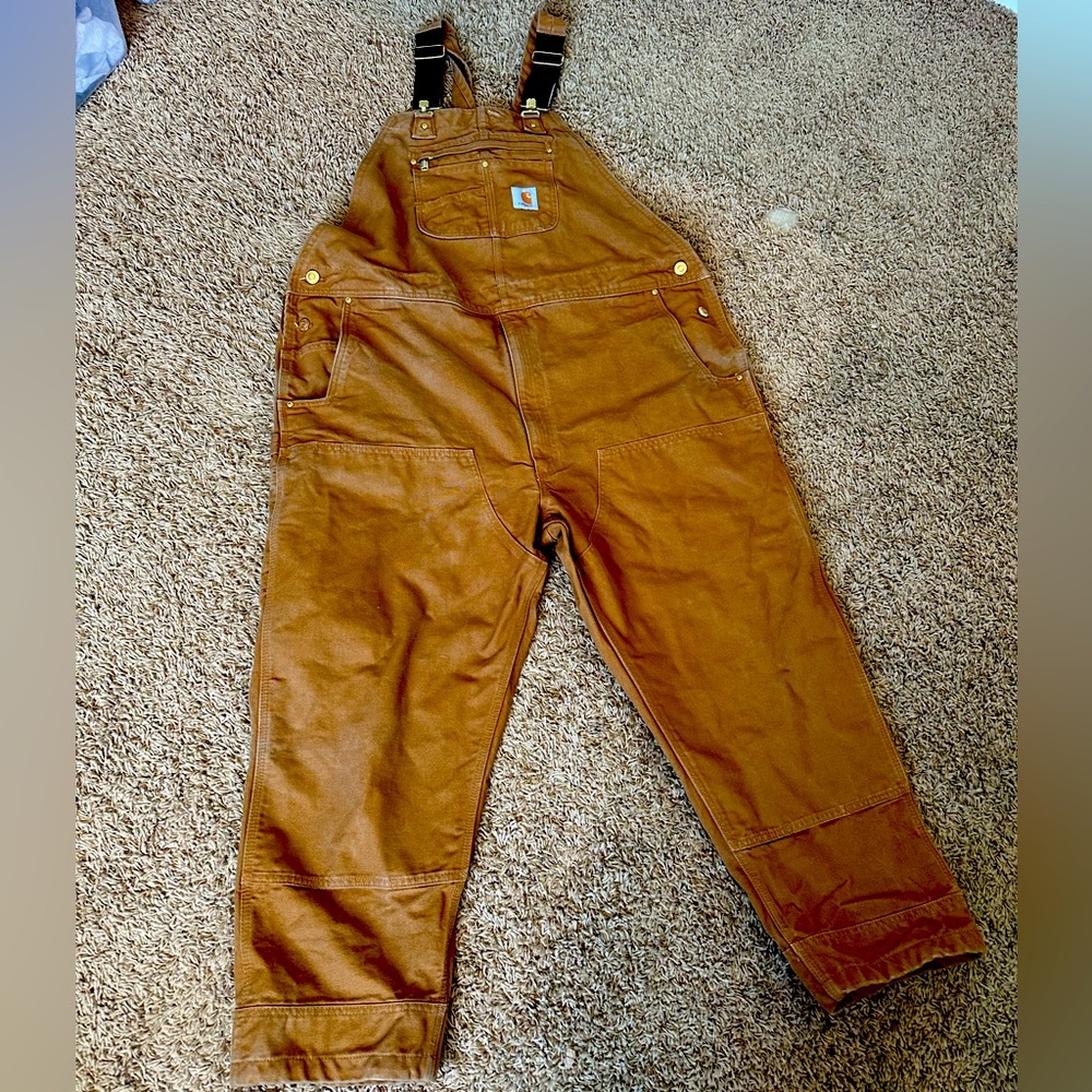 Carhartt Duck Bib Overalls Size 48x30 Classic Brown